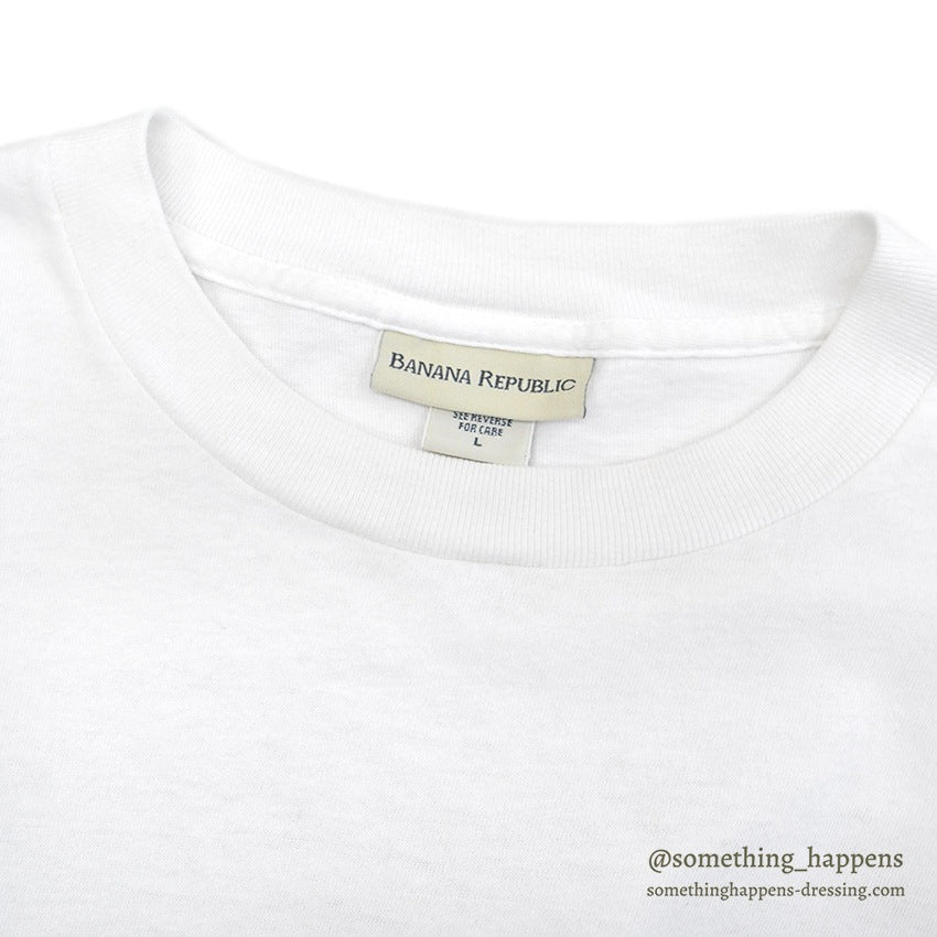 1980's~ BANANA REPUBLIC BIRD PRINT POCKET T-SHIRT ... L