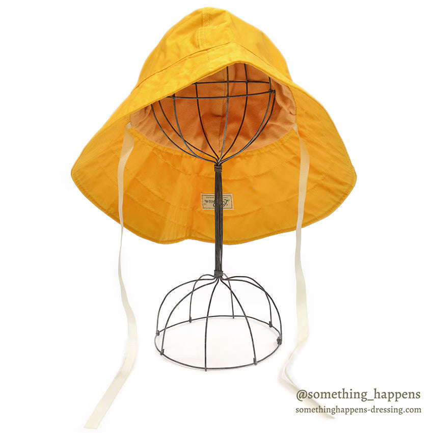 ~1970's DEADSTOCK L.L.BEAN RAIN HAT / YELLOW ... XL