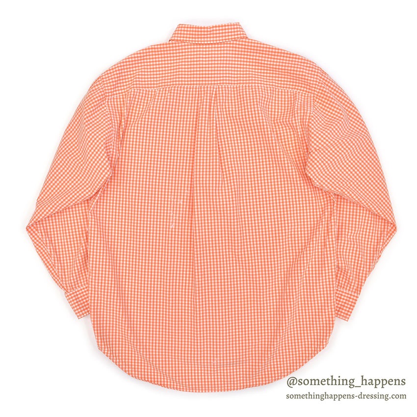 1990's~ GAP ORANGE GINGHAM CHECK B/D SHIRT ... M
