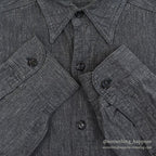 1950's HERCULES BLACK CHAMBRAY SHIRT / ELBOW PATCHES...