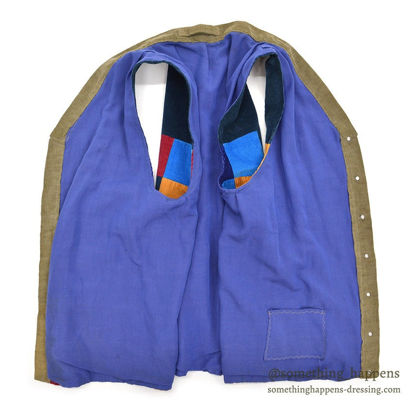 1980's~ HAND MADE PATCHWORK CORDUROY VEST...