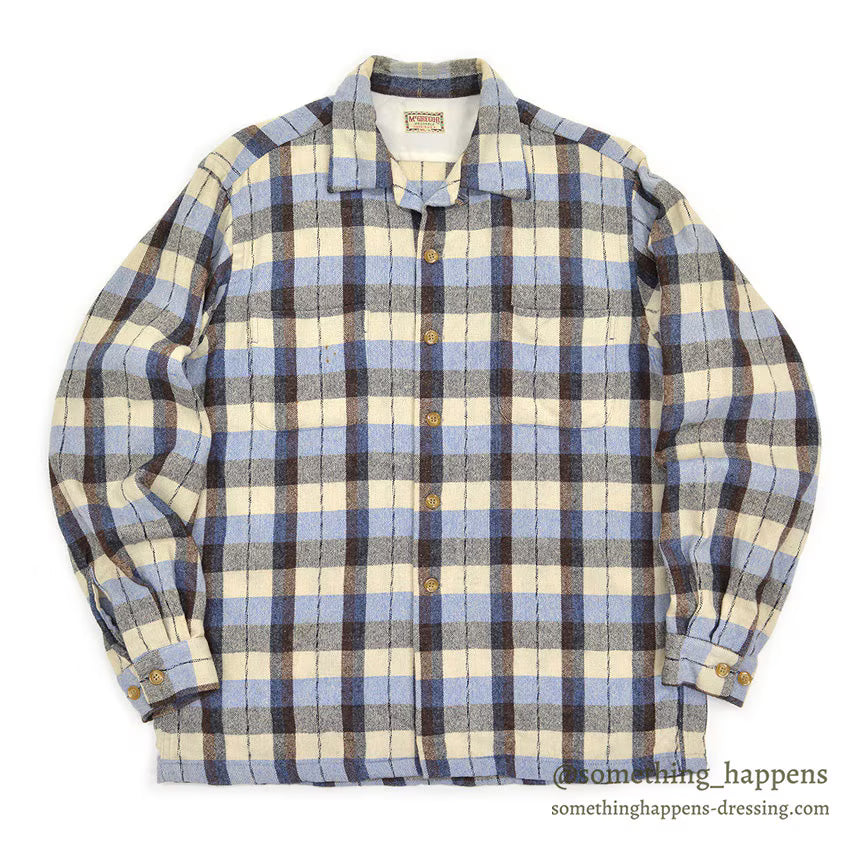 1950's McGREGOR PLAID WOOL SHIRT...ML