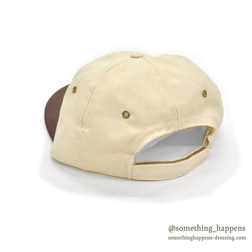 1990's ORVIS CANVAS / LEATHER LONG BILL FISHING CAP / NO LOGO...