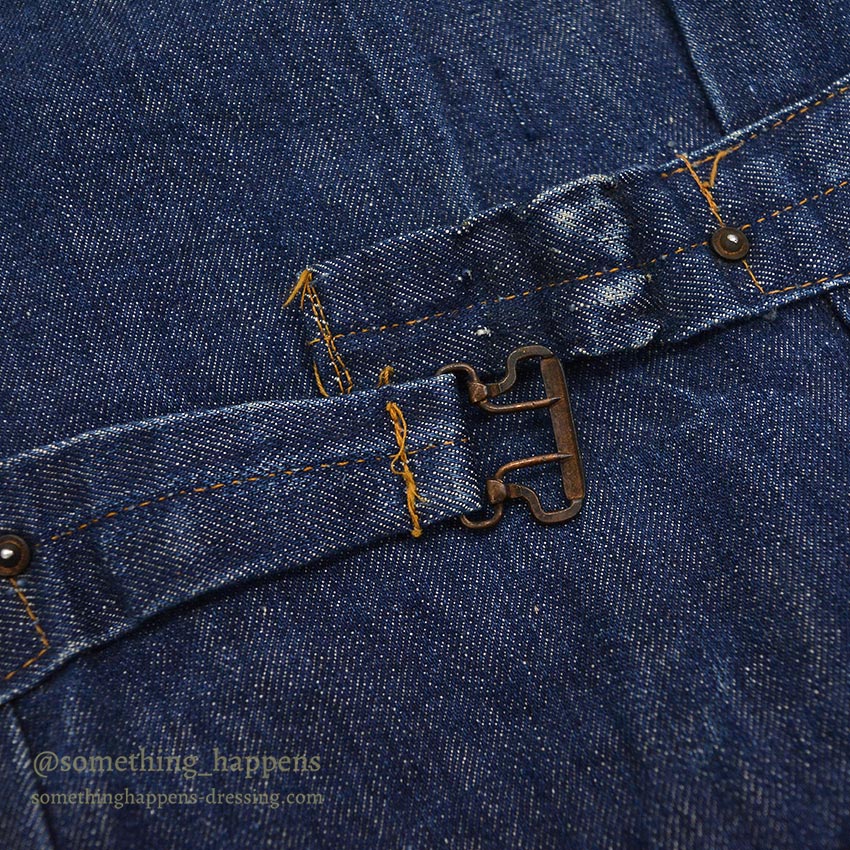 1940's~ MONTGOMERY WARD 101 BUCKLE BACK DENIM JACKET / COOL STUDS...