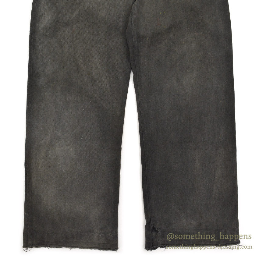 1930's BLACK FRISCO PANTS BACKLE BACK / HEAVY COTTON... W31/L29