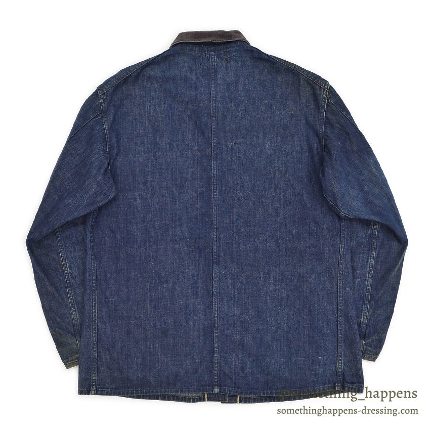 1940's CARTER'S WW2 DENIM COVERALL / TWO-POCKET, DARK...