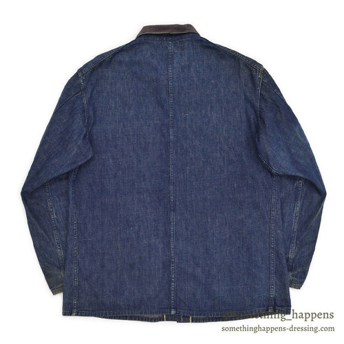 1940's CARTER'S WW2 DENIM COVERALL / TWO-POCKET, DARK...