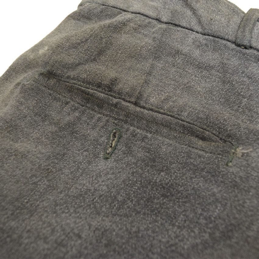〜50's ごま塩 ブラックシャンブレー ワークパンツ... 実寸 W34×L28