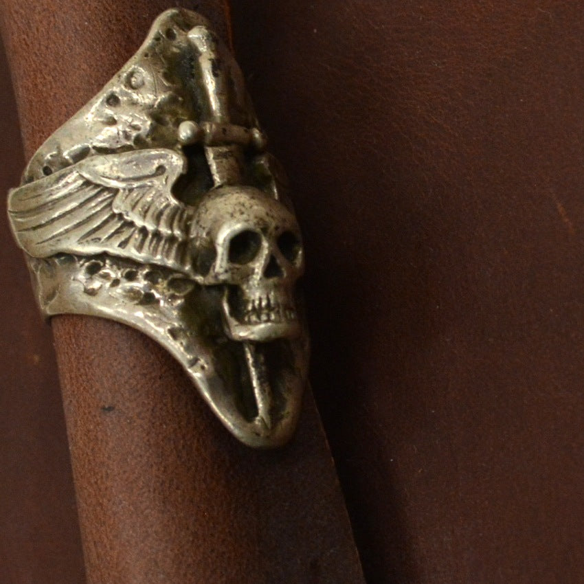 40's~ Skull pilot wings ring ... No. 18