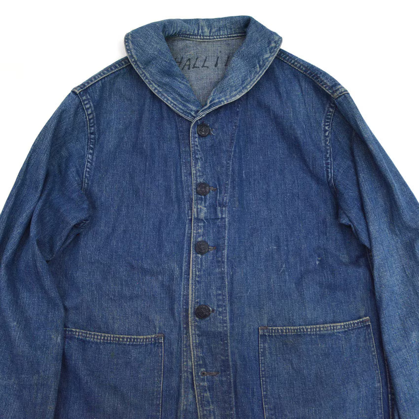 1940s US Navy Shawl Collar Denim Jacket...