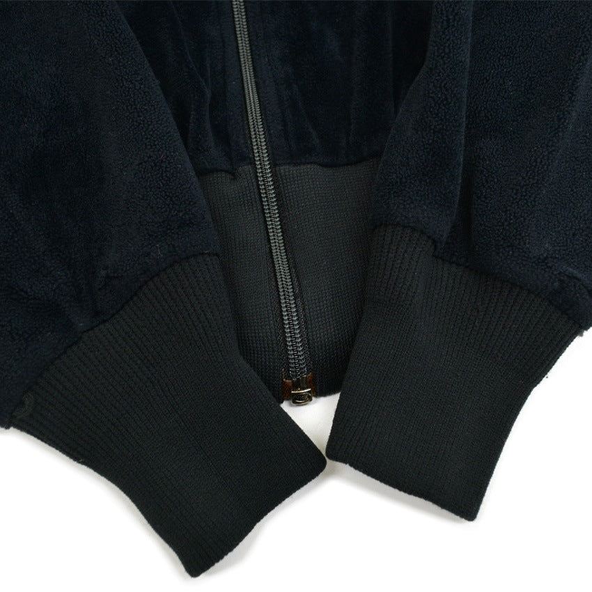 70's NIKE ALL BLACK VELOR TRACK JACKET... L