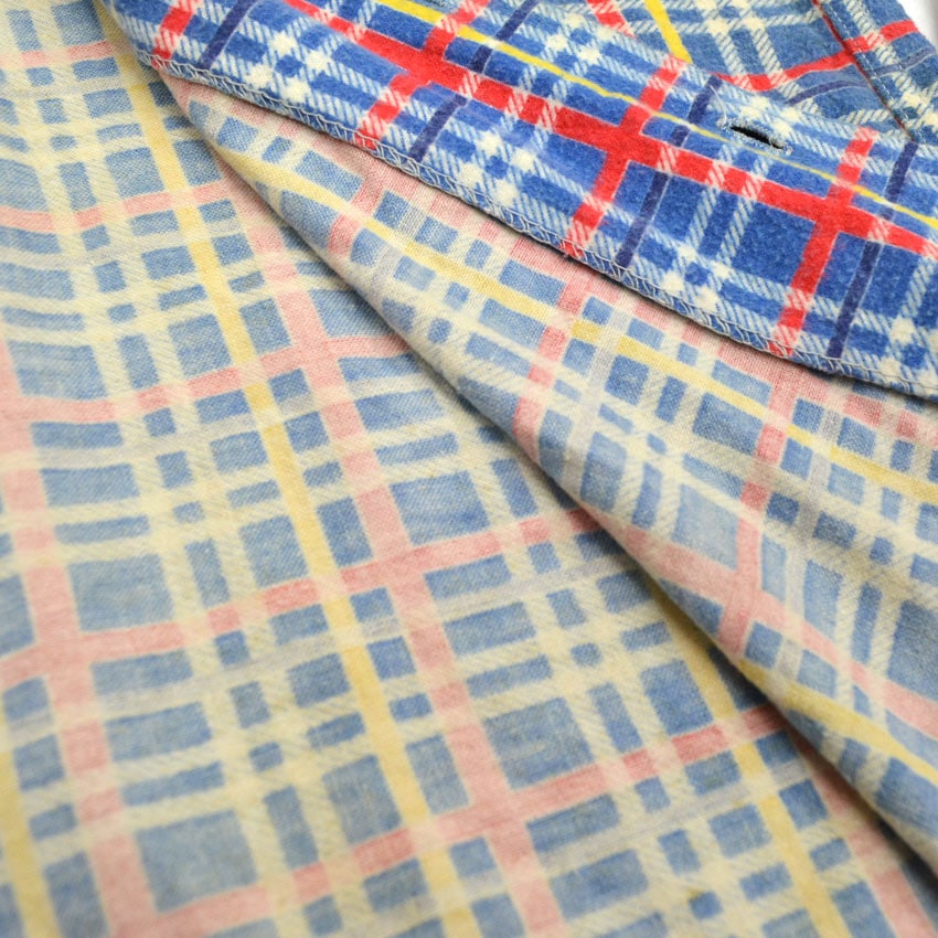 50's BLUEBELL Flannel Shirt with Vertical Bell Embroidery Tag and Print...