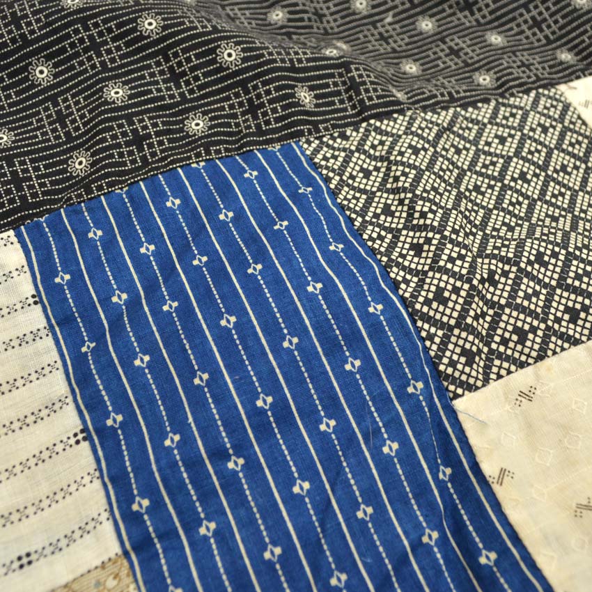 Circa 1880's~1920's Indigo Black Antique Quilt Top... 214cm×190cm