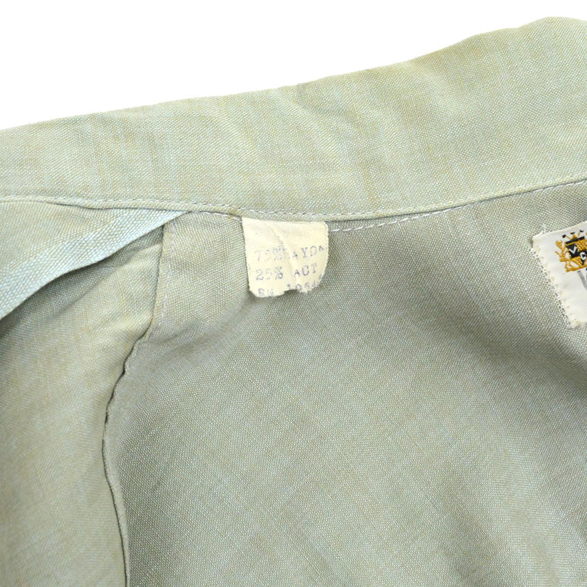 60's Van Cort Rayon Shirt, Mint Green... Size M, One Wash