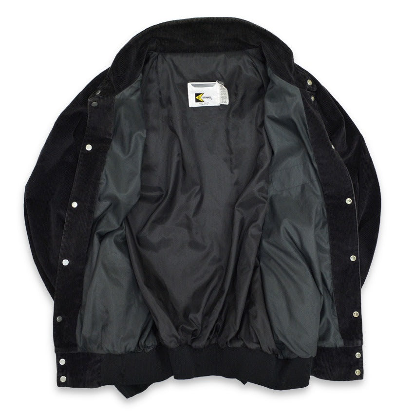 90's K-BRAND BLACK PLAIN CORDUROY JACKET...XL