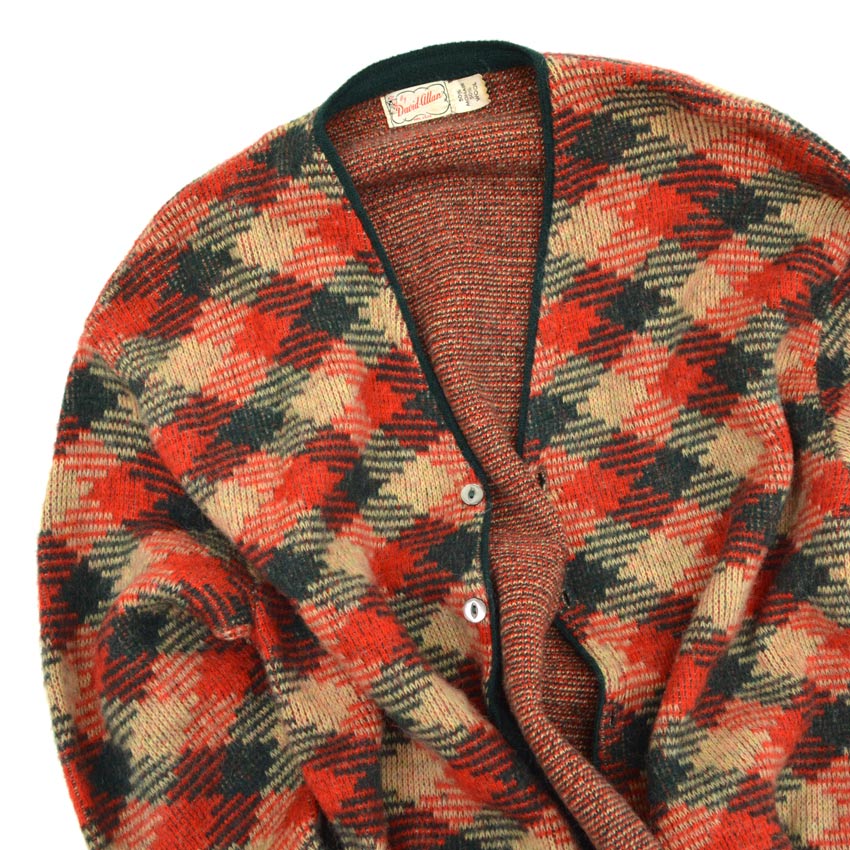 60's David Allan mohair cardigan... about XL