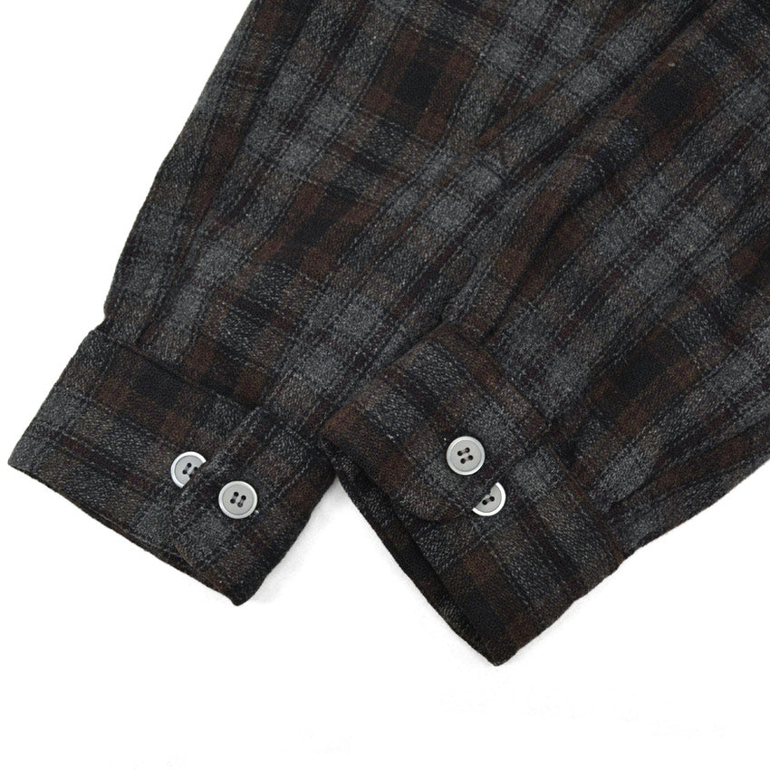 50's~ Ombre Check WOOL & RAYON Blend Shirts...