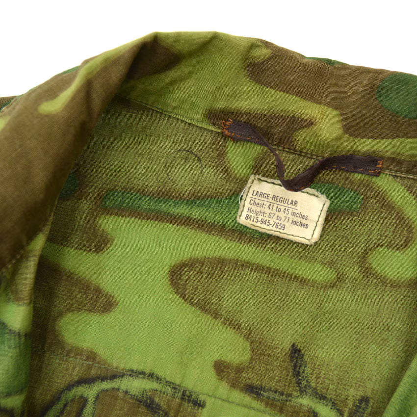 60's US ARMY ERDL Early Non-Ripstop Jungle Fatigue Jacket ... LR