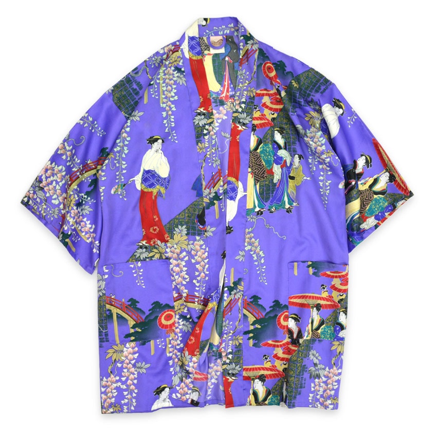 80s-era KIMONO Ukiyo-e Souvenir Robe, Made in Japan...