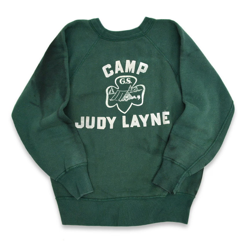 ~60's Champion Camp Judy Layne Run Tag Sweatshirt... L