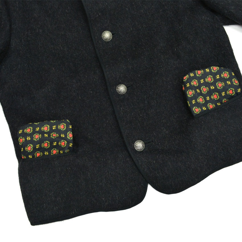 ~40's BLACK PURE WOOL TIROL JACKET...