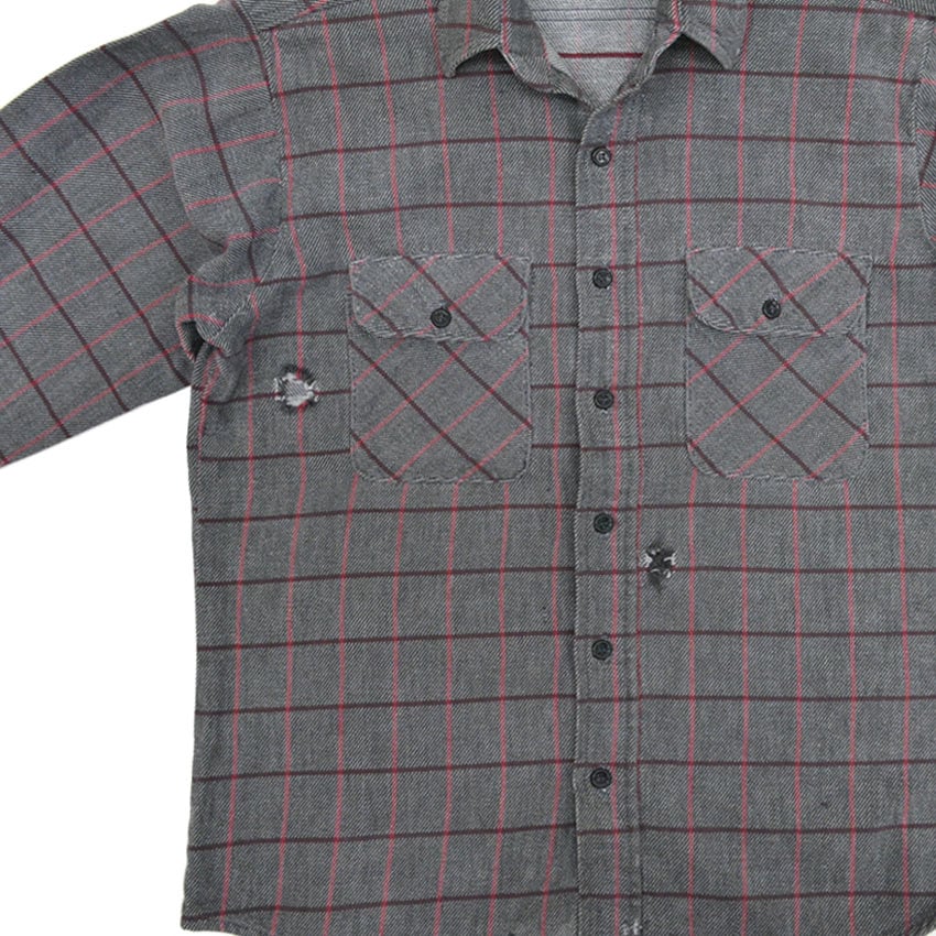 70's FIVE BROTHER CHECK FLANNEL SHIRT... M