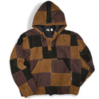 ~1990's IXCHEL CORDUROY PATCHWORK PULLOVER HOODIE... L