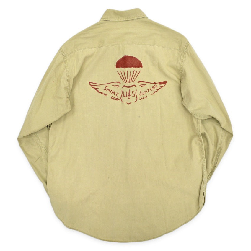 1950's PENNEY'S BIGMAC US SMOKE JUMPERS STENCIL POPLIN SHIRT ... M