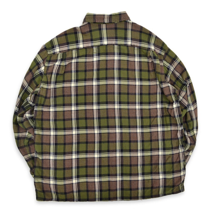 ~1960's Needles California GREEN & BLACK PLAID RAYON SHIRT...L