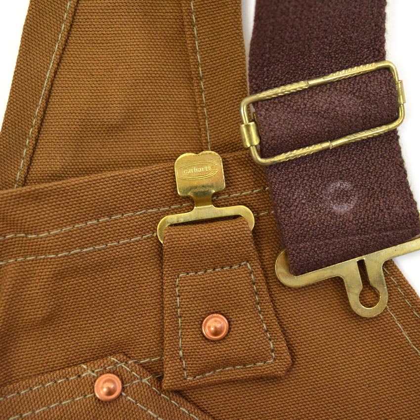 1970's Deadstock CARHARTT BROWN DUCK DOUBLE KNEE OVERALL...W36 L28
