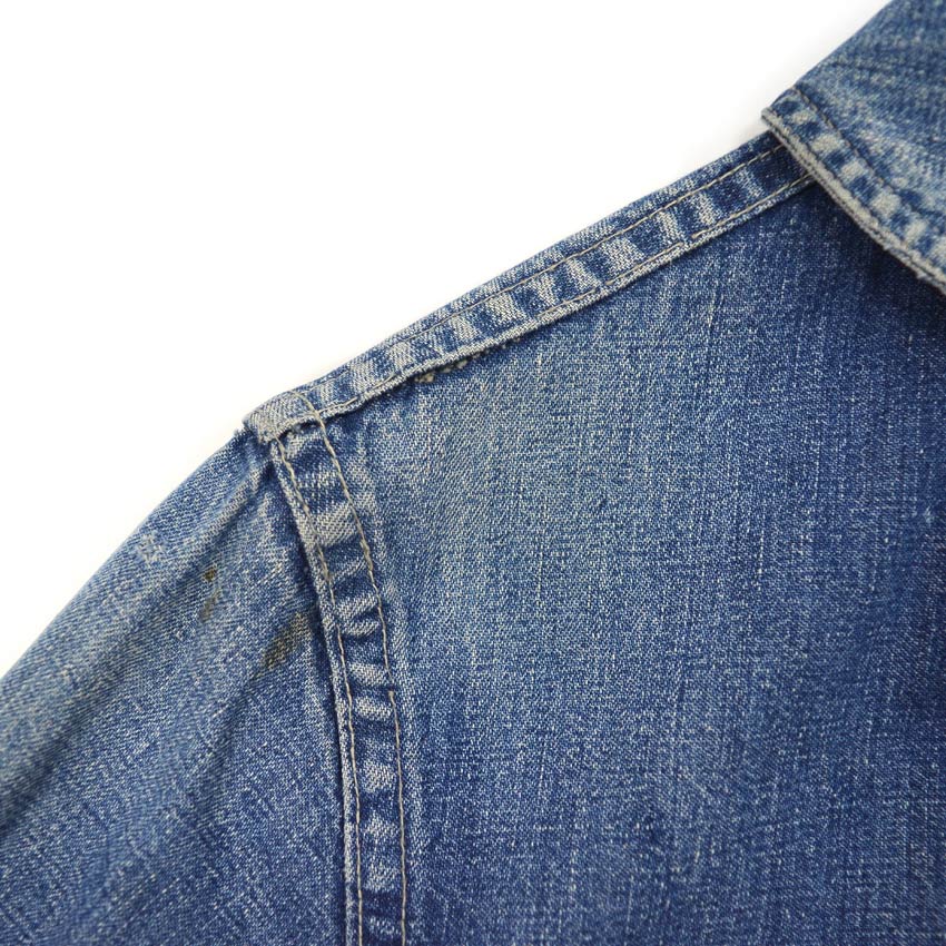 1940's USNAVY WW2 SHAWL COLLAR DENIM JACKET... As is