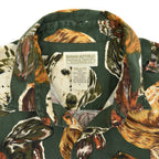 1980's BANANA REPUBLIC SAFARI & TRAVEL DOG ​​PRINT SHIRT...S