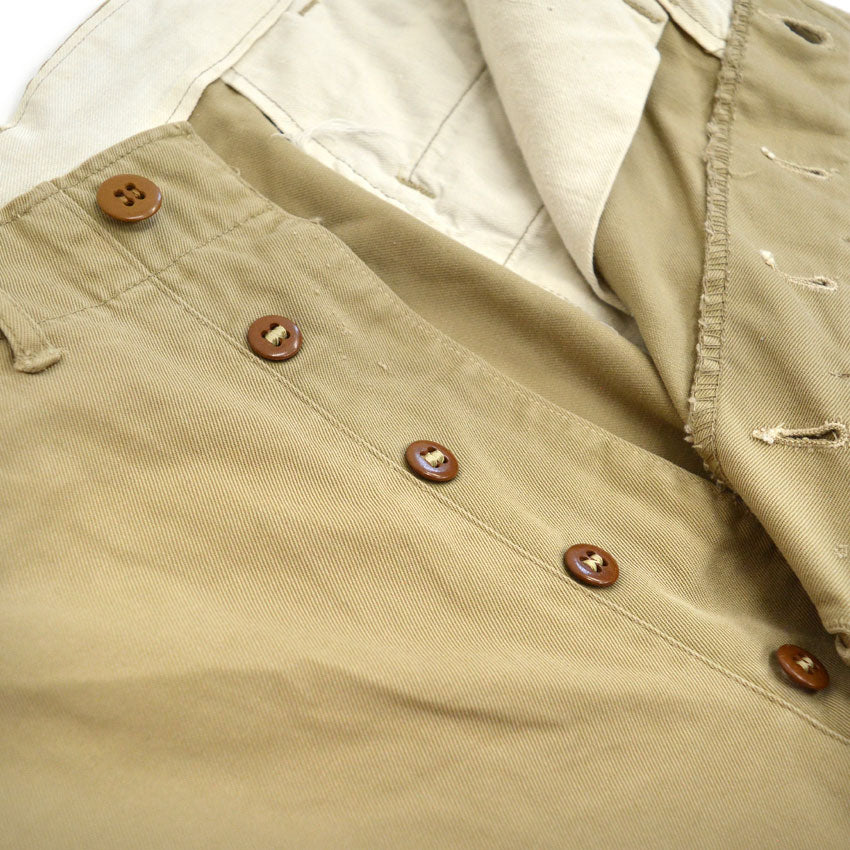 1940's USARMY TROUSERS COTTON KAHKI CHINO... W32.5 L26