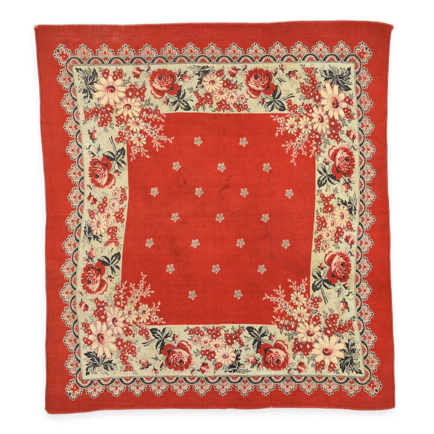 1880's~ ANTIQUE TURKEY RED BANDANA...