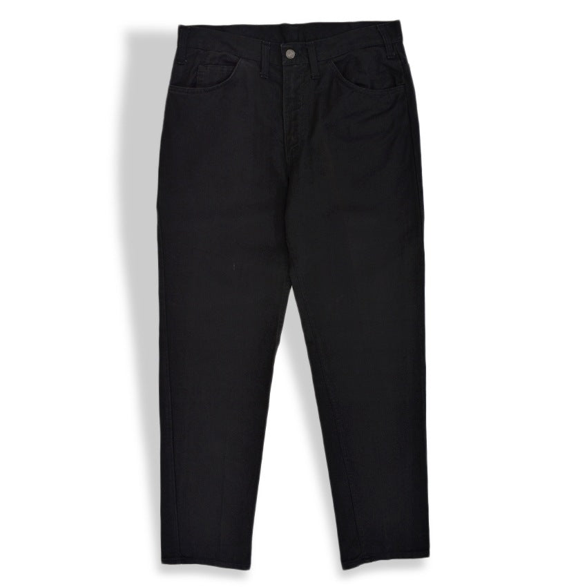 1960's LEVI'S 518 BIG-E BLACK Katsuragi COTTON TWILL PANTS... W32 L33