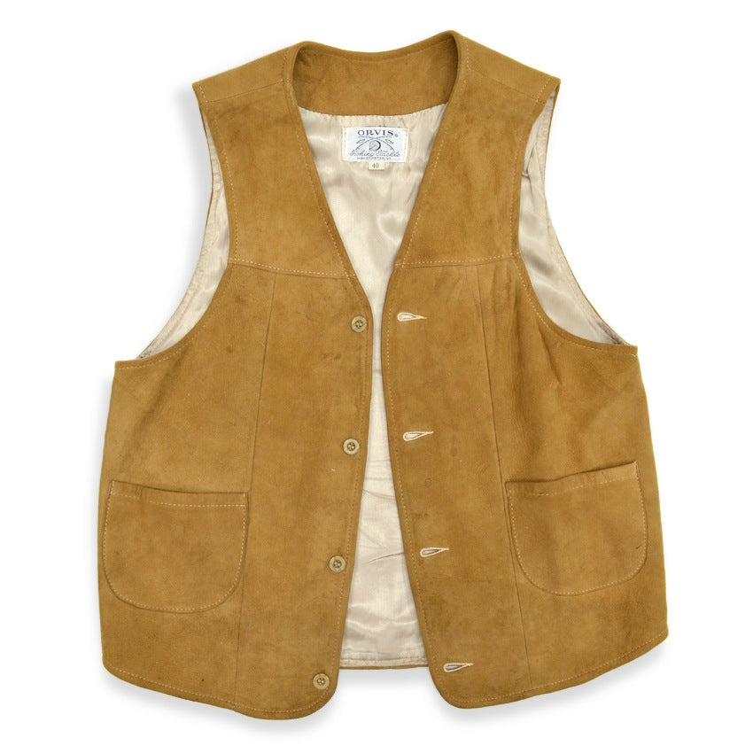 ~1960's ORVIS FISHING & TACKLE DEERSKIN VEST...40