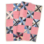 OLD PATCHWORK CALICO PINWHEEL / STRING PIECING QUILT... 148cm×188cm