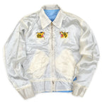 1960's VIETNAM ERA JAPAN SOUVENIR JACKET LIGHT BLUE Dragon Hawk Tiger ... M