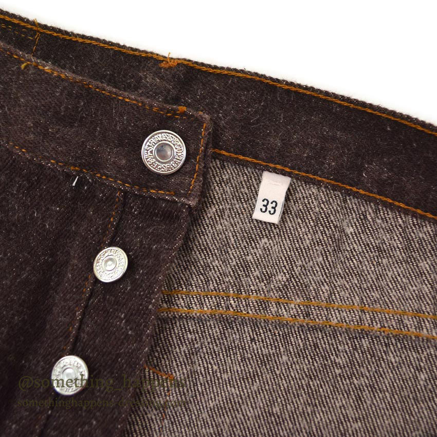1990's~ Levi's 501 BROWN DENIM PANTS MEXICO... W33 L30