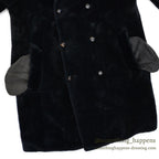 ~1960's Shanhouse BLACK FAKE FUR DOUBLE BREASTED COAT... 40