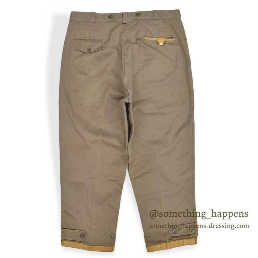 1960's 10-X SMOKY GRAY HUNTING PANTS LEATHER PATCH... W38 L28