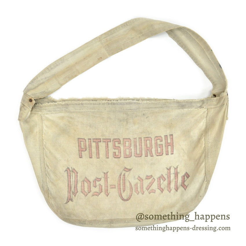 〜1950's PITTSBURGH POST-GAZETTE BOTH SIDE PRINT NEWS PAPER BAG ...