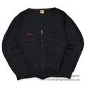 ~60's UNITOG BLACK ZIP UP WOOL JACKET...X-LARGE LONG