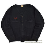 ~60's UNITOG BLACK ZIP UP WOOL JACKET...X-LARGE LONG