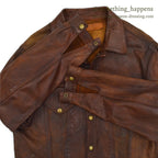 1960's~ SUPERIOR BROWN LEATHER JACKET TYPE 3RD... Fits like 40