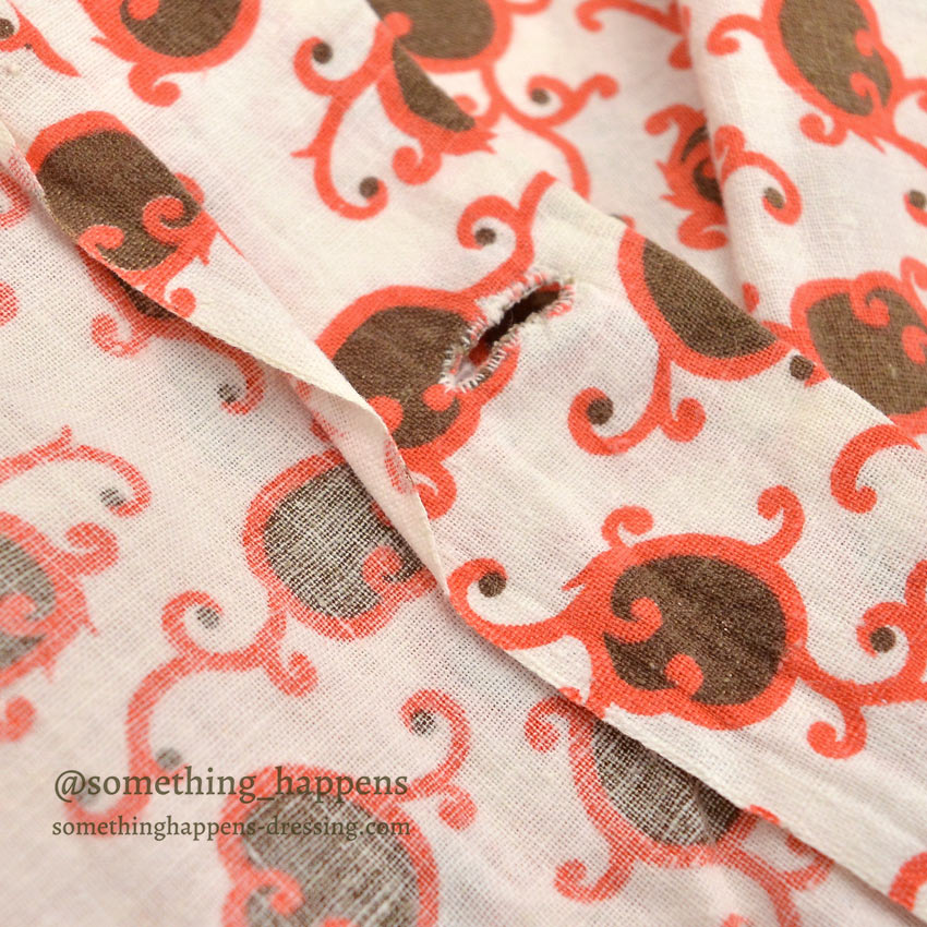 1950's DECORATIVE PATTERN PRINT COTTON PAJAMAS SHIRT & PANTS...