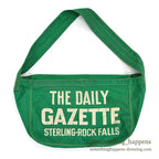 1960's THE DAILY GAZETTE STERLING-ROCK FALLS NEWS PAPER BAG GREEN...