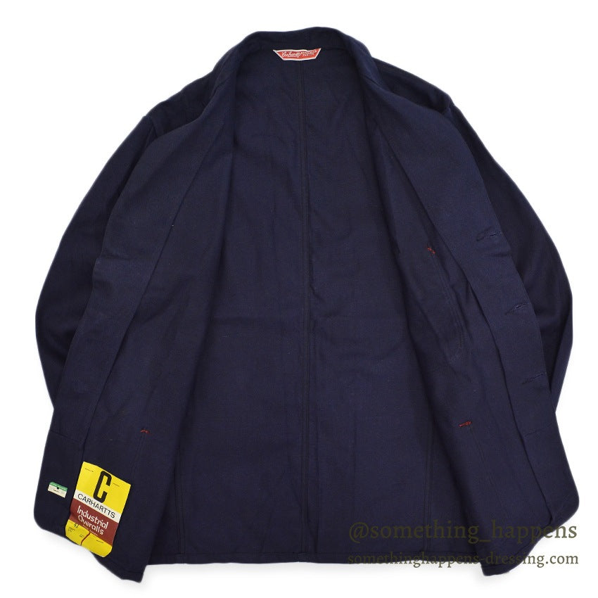 ~1960's DEADSTOCK CARHARTTS OVERALLS DARK NAVY WORK JACKET EURO... 42