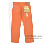 DEADSTOCK Levi's 501 ORANGE DENIM PANTS Made in USA... W33/L30