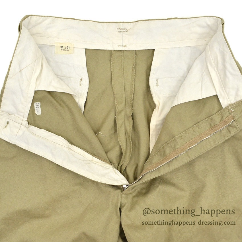 1960's USARMY TROUSERS, MEN'S, COTTON UT 8.2 OZ. KAHKI SH-1 ... W31/L30